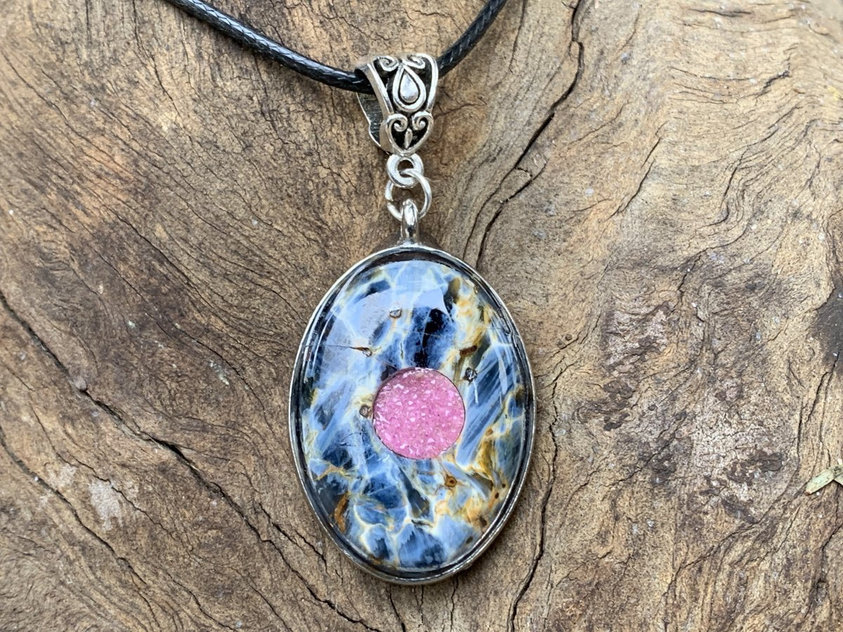 Hand Made Ultra Rare Pietersite and Salrose Necklace x 1 From Namibia