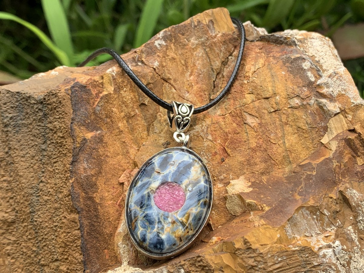 Hand Made Ultra Rare Pietersite and Salrose Necklace x 1 From Namibia