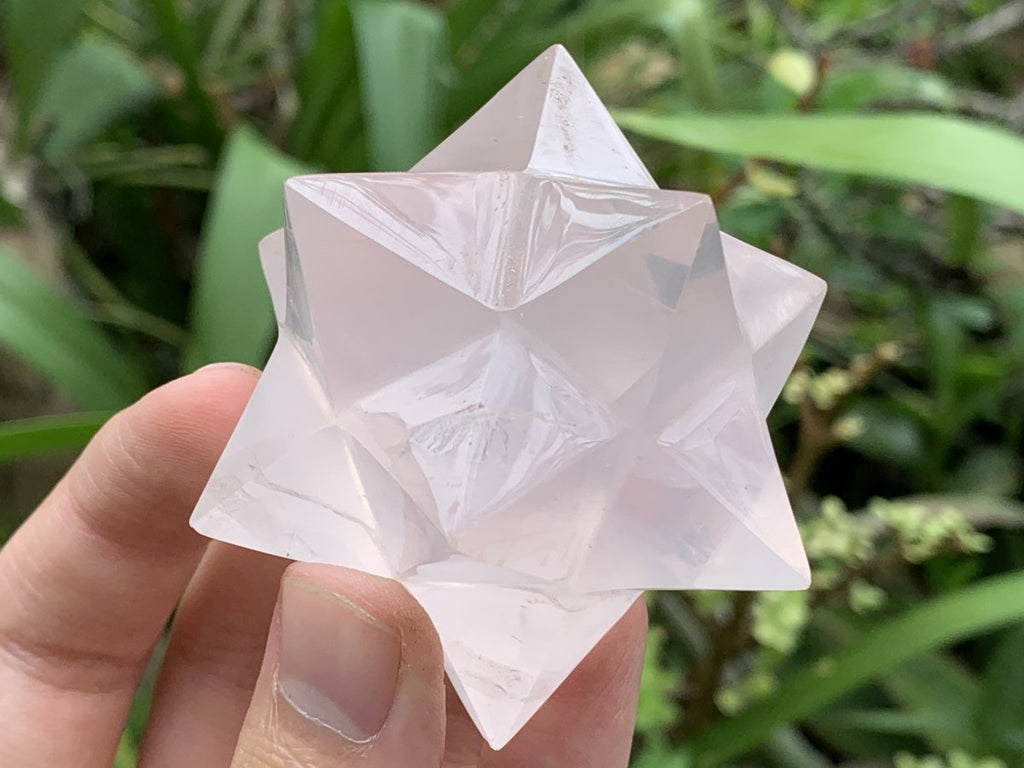 Hand Made Gemmy Rose Quartz Merkabah Star x 1 From Ambatondrazaka, Madagascar