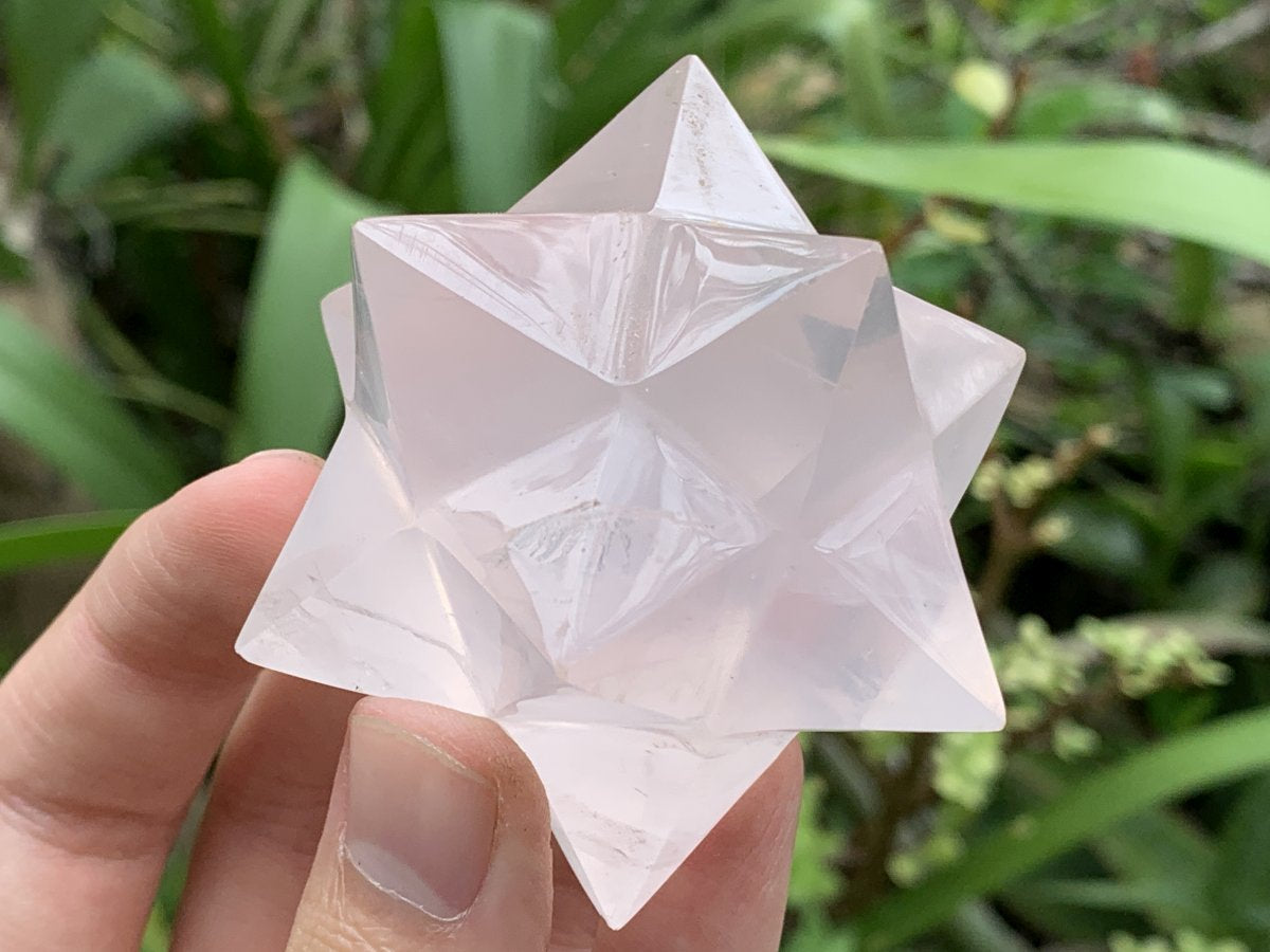 Hand Made Gemmy Rose Quartz Merkabah Star x 1 From Ambatondrazaka, Madagascar