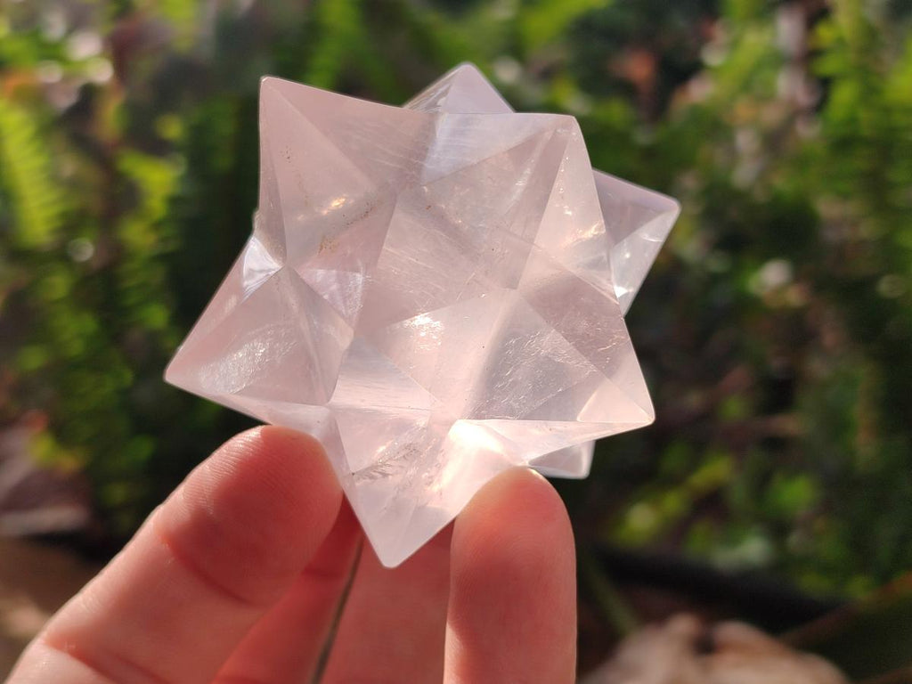 Hand Made Gemmy Rose Quartz Merkabah Star x 1 From Ambatondrazaka, Madagascar