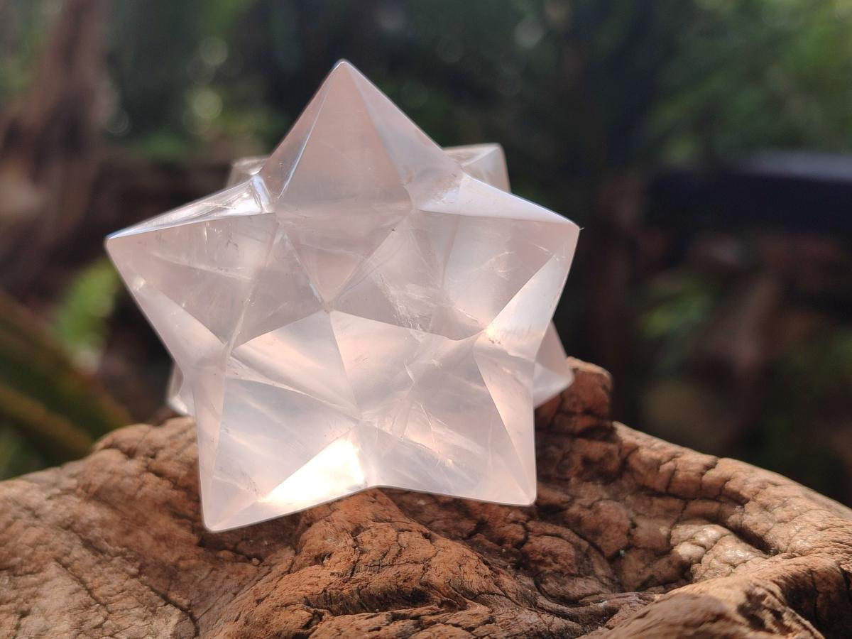 Hand Made Gemmy Rose Quartz Merkabah Star x 1 From Ambatondrazaka, Madagascar