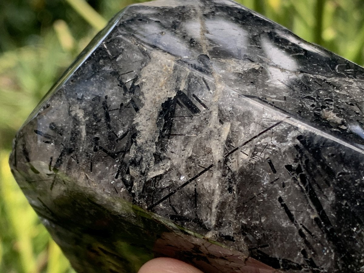 Polished Tourmalinated Inclusion Quartz Crystal x 1 From Madagascar