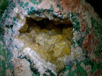 Natural XL Yellow Calcite Geode in a Malachite Matrix x 1 From Mashamba West Mine, Congo
