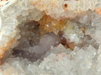 Polished One Side Large Coral Agate Crystalline Centred Standing Geode x 1 From Maintirano, Madagascar