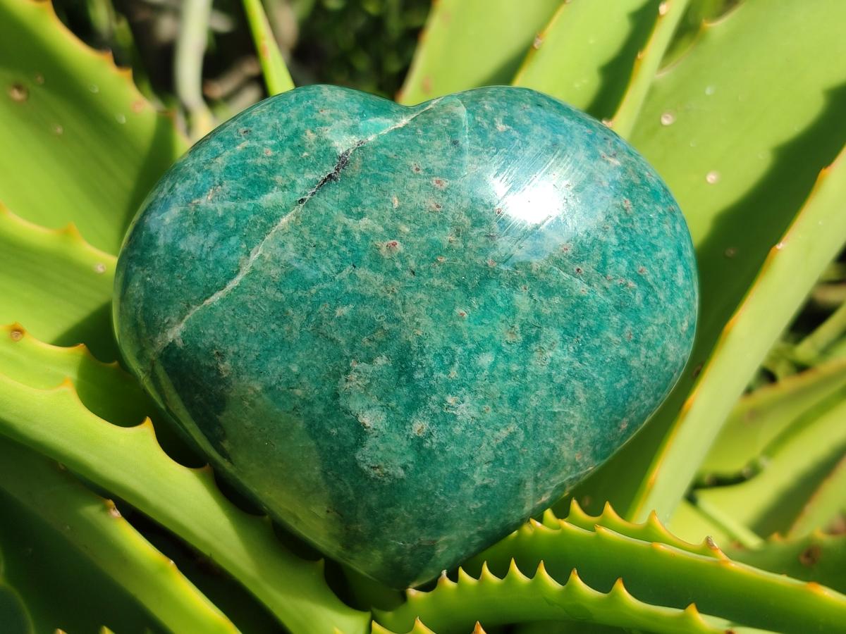 Polished Amazonite Gemstone Heart x 1 From Madagascar