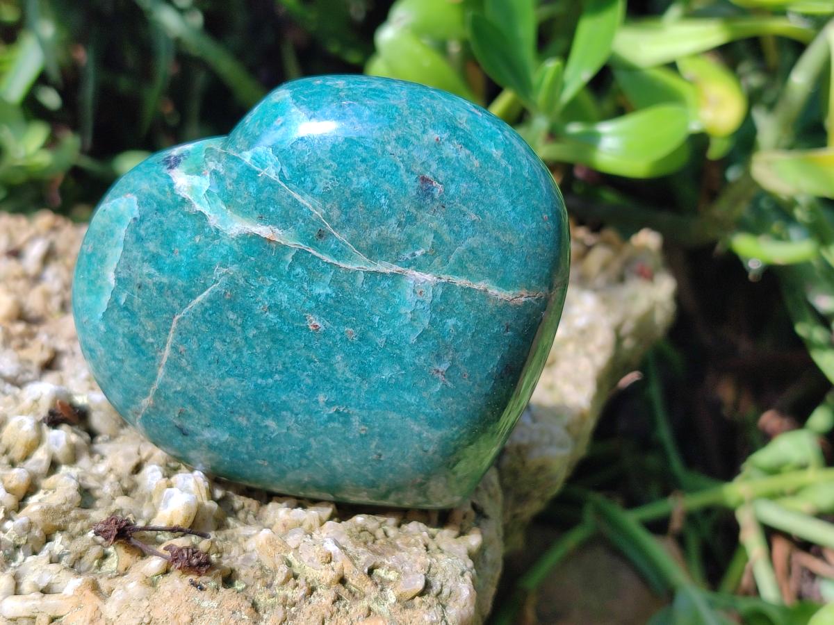 Polished Amazonite Gemstone Heart x 1 From Madagascar
