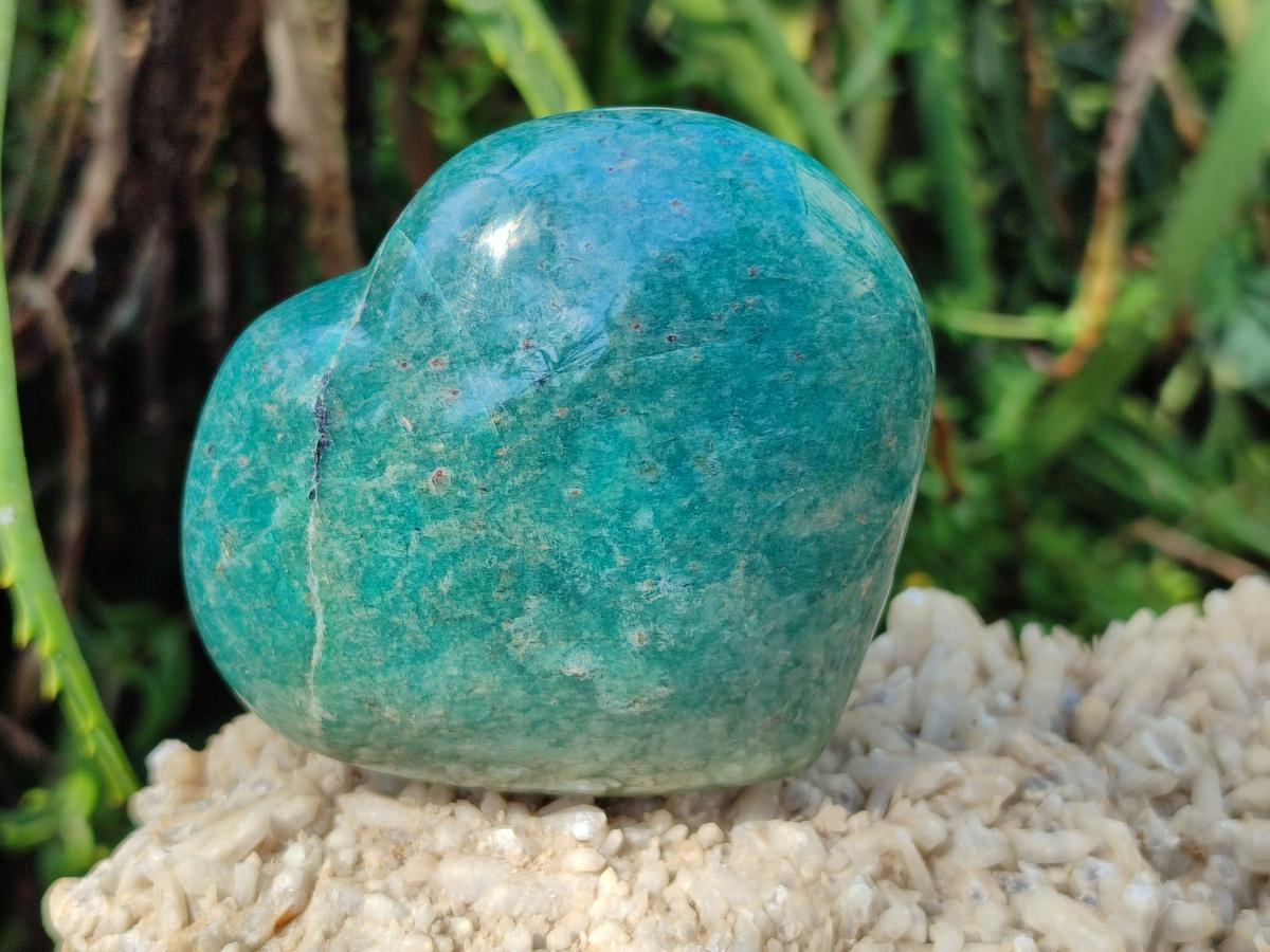 Polished Amazonite Gemstone Heart x 1 From Madagascar