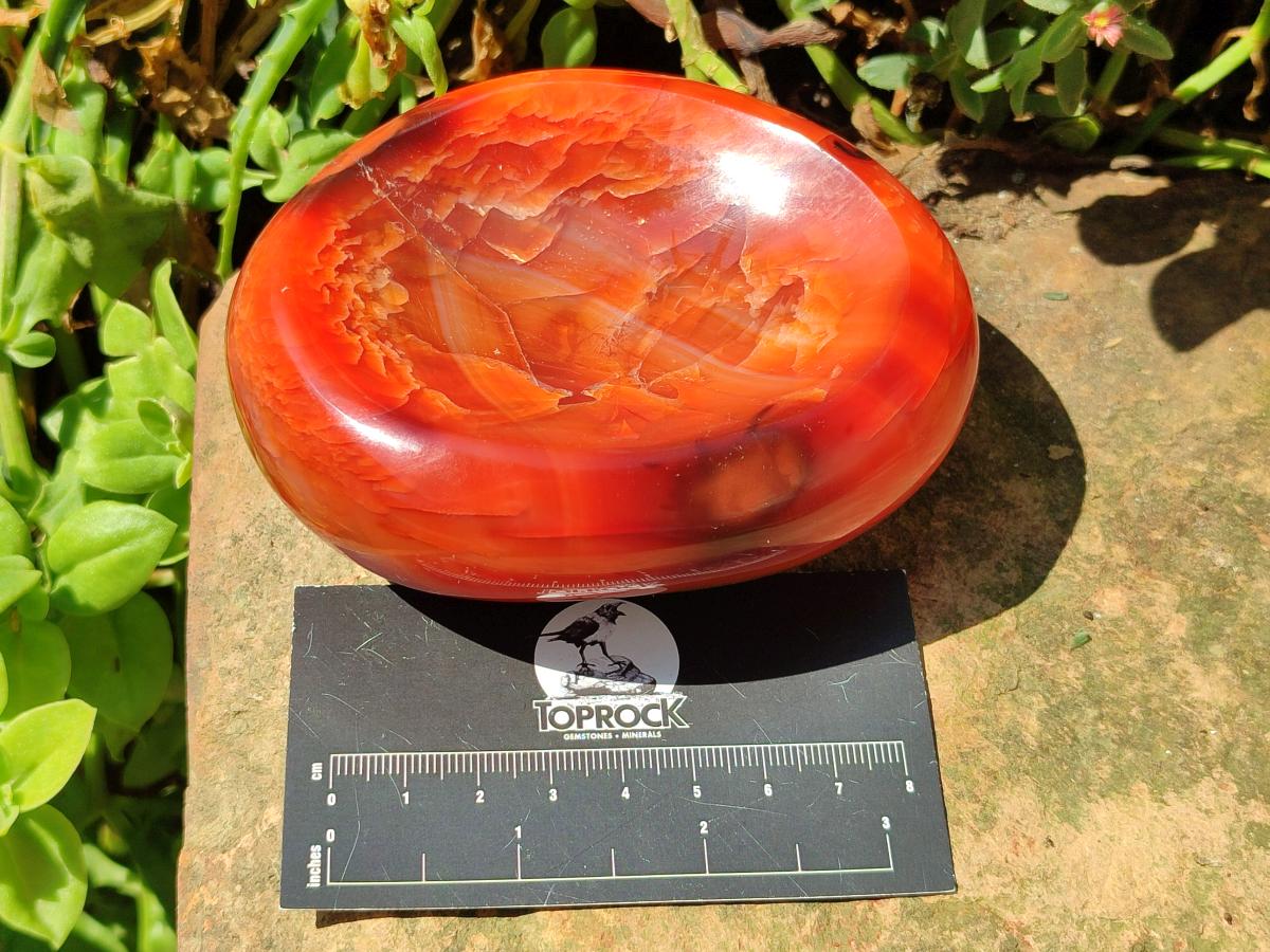 Polished Carnelian Gemstone Bowl x 1 From Madagascar
