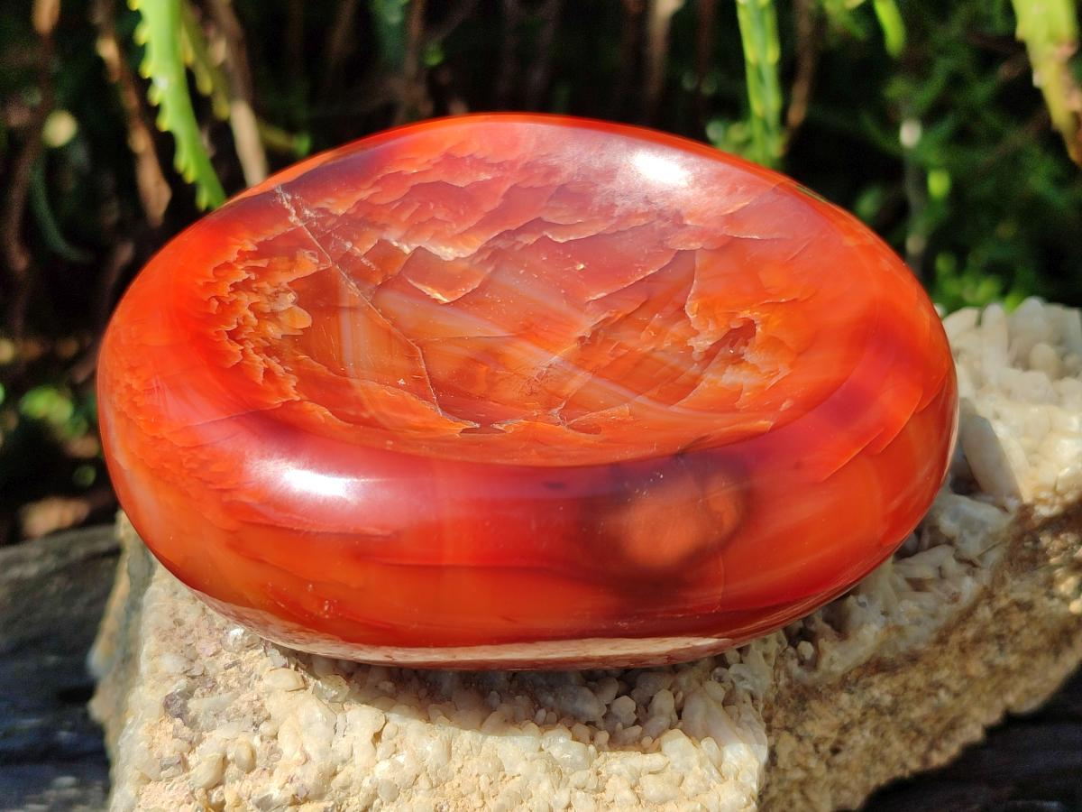 Polished Carnelian Gemstone Bowl x 1 From Madagascar
