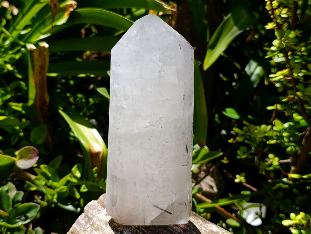 Polished White Quartz Crystal with Inclusions x 1 From Angola