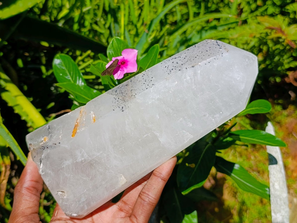 Polished White Quartz Crystal with Inclusions x 1 From Angola
