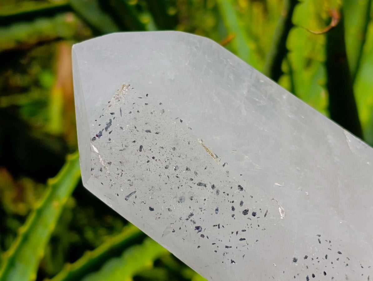 Polished White Quartz Crystal with Inclusions x 1 From Angola