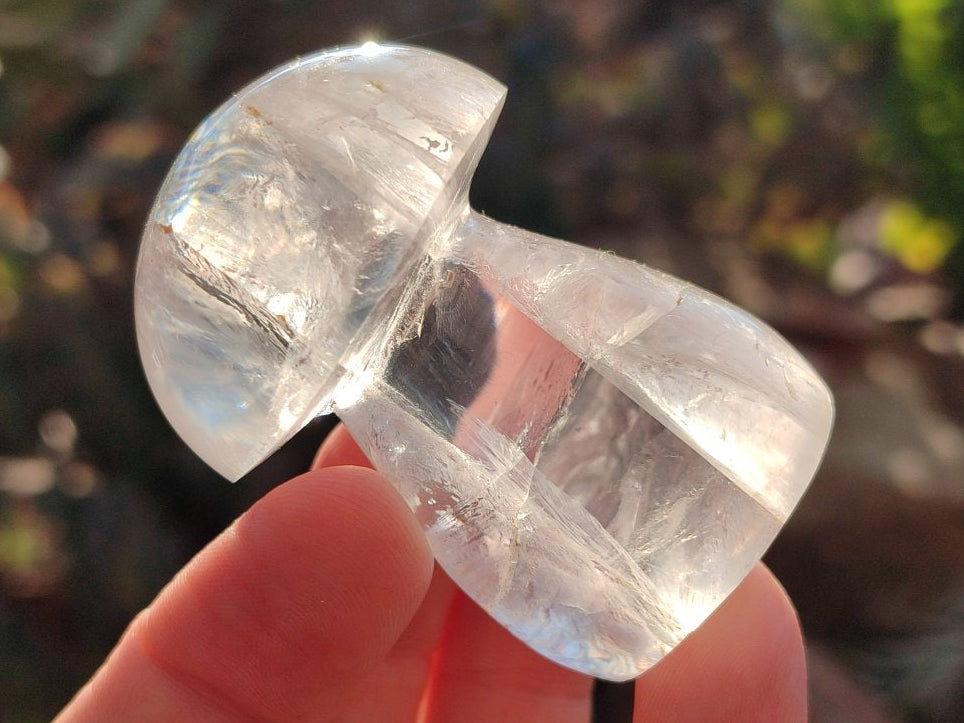 Polished Clear Rock Crystal Mushroom x 1 From Madagascar