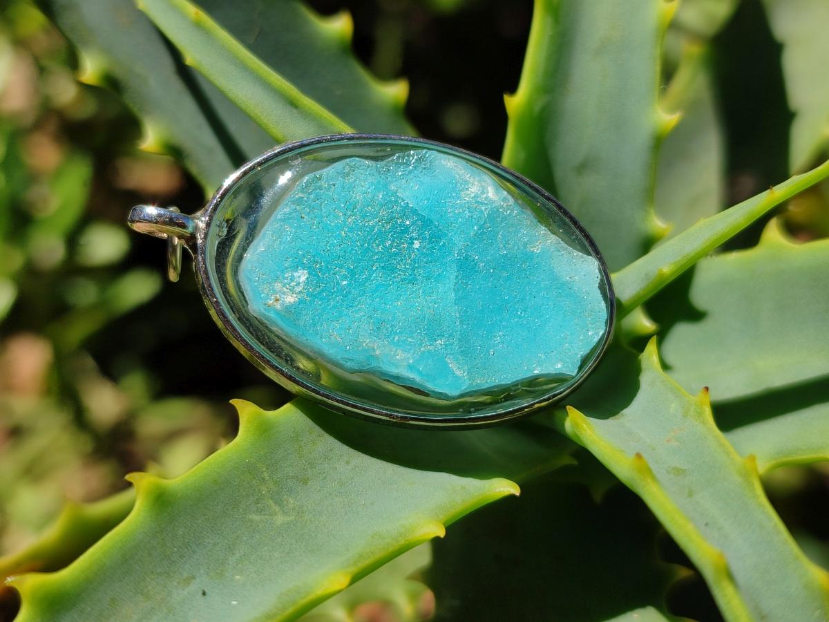 Hand Made Natural Hemimorphite Pendant x 1 From Lupoto Mine, Congo