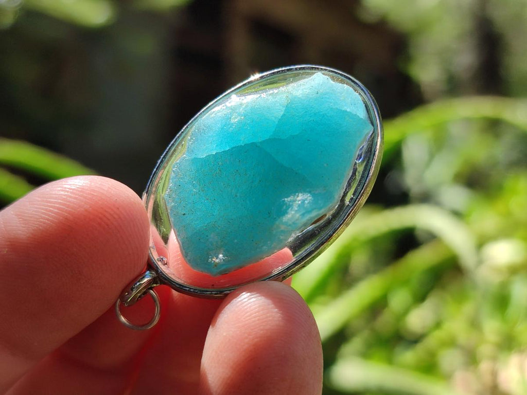 Hand Made Natural Hemimorphite Pendant x 1 From Lupoto Mine, Congo