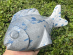 Hand Made Large Polished Blue Spotted Spinel Fish Carving x 1 From Madagascar
