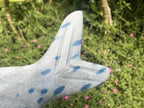 Hand Made Large Polished Blue Spotted Spinel Fish Carving x 1 From Madagascar