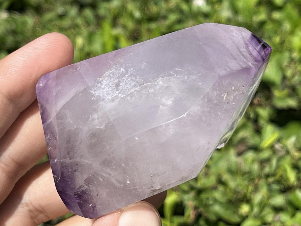 Polished Amethyst Window Crystal x 1 From Akansobe, Madagascar