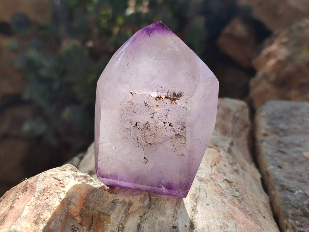 Polished Amethyst Window Crystal x 1 From Akansobe, Madagascar