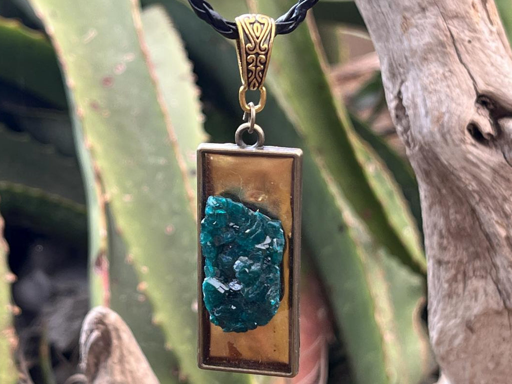 Hand Made Emerald Green Dioptase Specimen Necklace x 1 From Likasi, Congo
