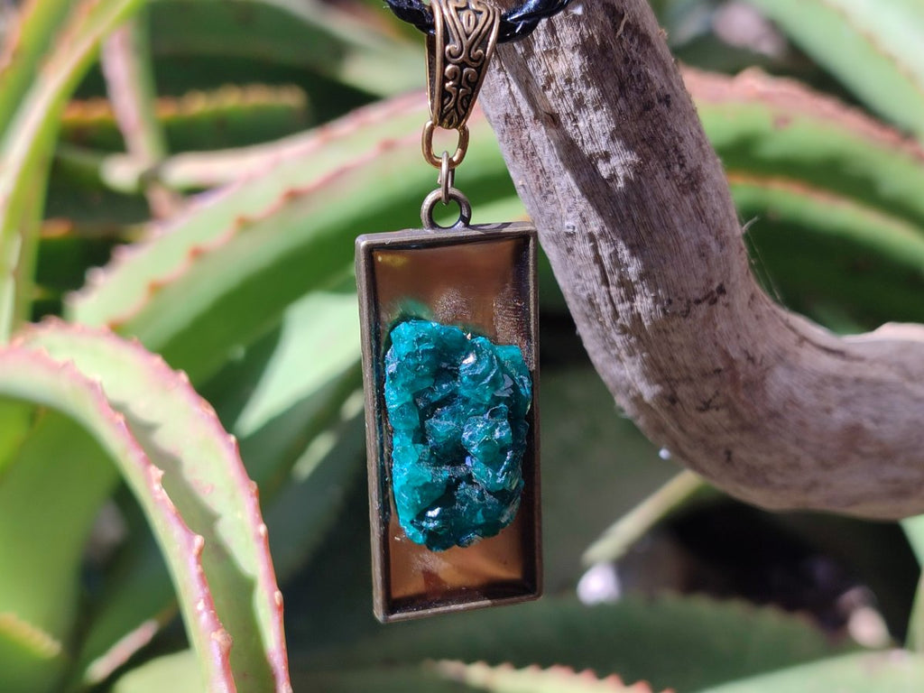 Hand Made Emerald Green Dioptase Specimen Necklace x 1 From Likasi, Congo