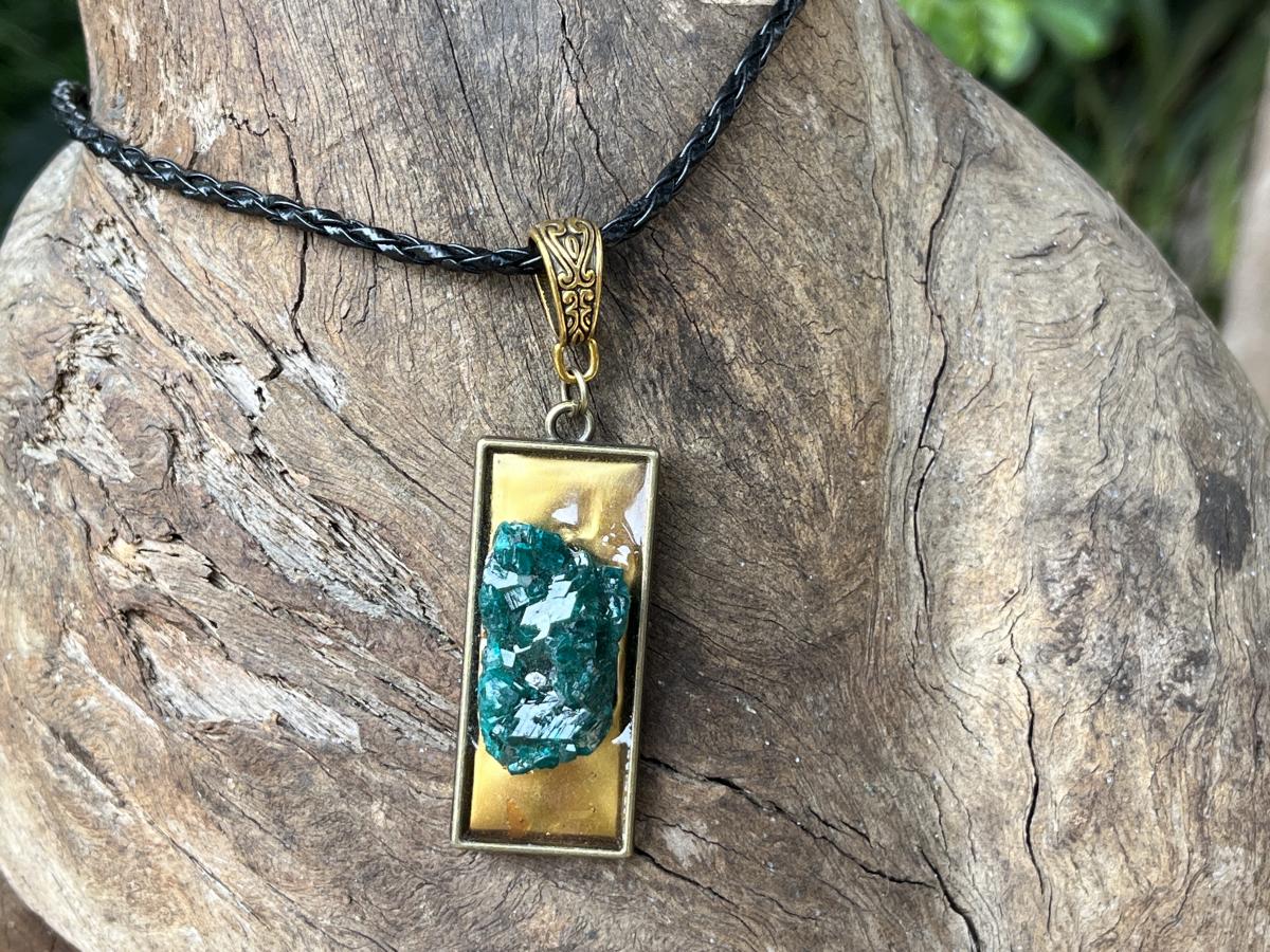 Hand Made Emerald Green Dioptase Specimen Necklace x 1 From Likasi, Congo