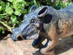 Hand Made Large Leopard Stone Warthog Carving x 1 From Nyanga, Zimbabwe