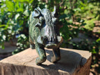 Hand Made Large Leopard Stone Warthog Carving x 1 From Nyanga, Zimbabwe