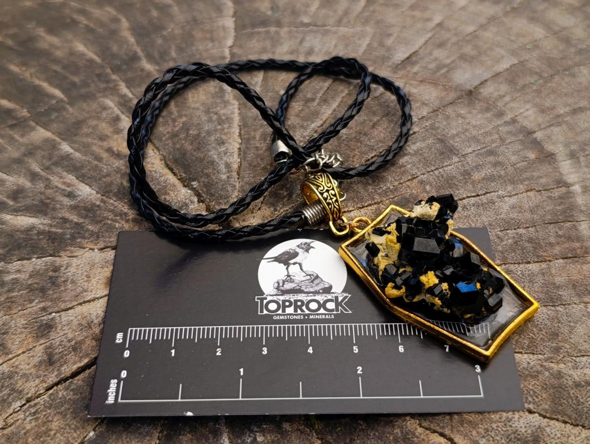 Hand Made Schorl Black Tourmaline Cluster Necklace x 1 From Erongo, Namibia
