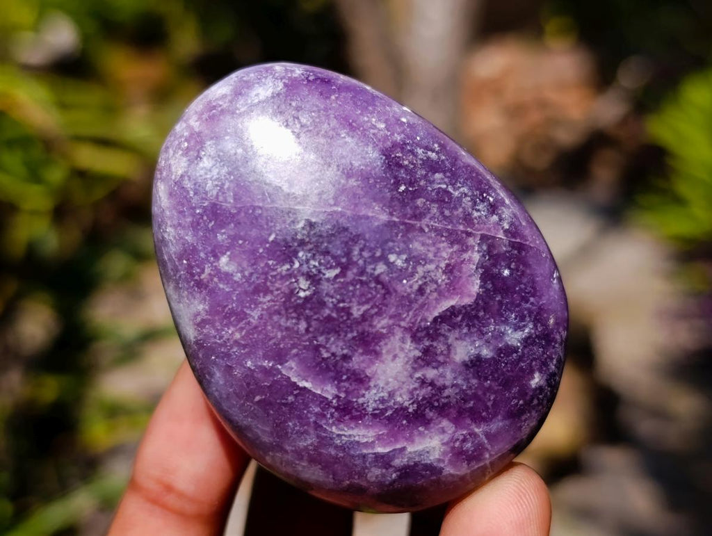 Polished Bouquet Basket Set of 6 Lepidolite Palm Stones x 1 From Zimbabwe