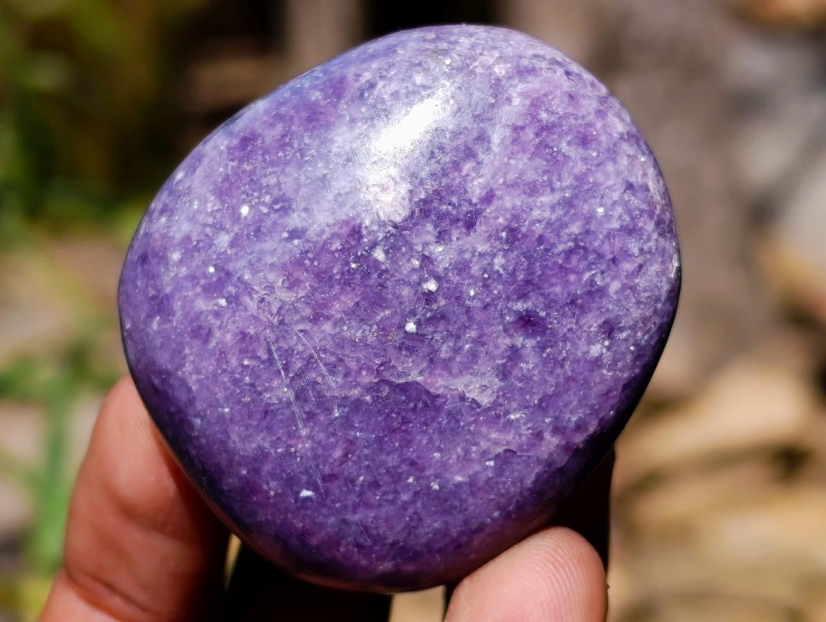 Polished Bouquet Basket Set of 6 Lepidolite Palm Stones x 1 From Zimbabwe