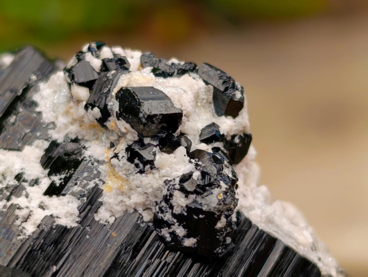 Natural Schorl Black Tourmaline Specimen with Feldspar and Smokey Quartz x 1 From Erongo, Namibia