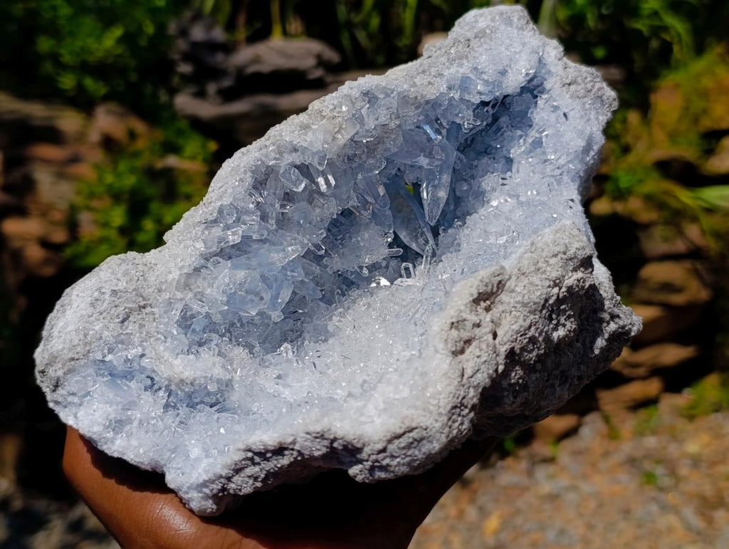 Natural Exquisite Large Acicular Celestite Geode x 1 From Sakoany, Madagascar
