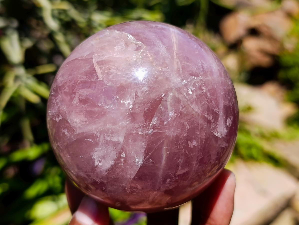 Polished Gemmy Star Lavender Rose Quartz Sphere x 1 From Ambatondrazaka, Madagascar
