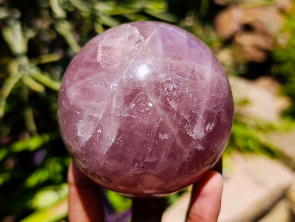Polished Gemmy Star Lavender Rose Quartz Sphere x 1 From Ambatondrazaka, Madagascar