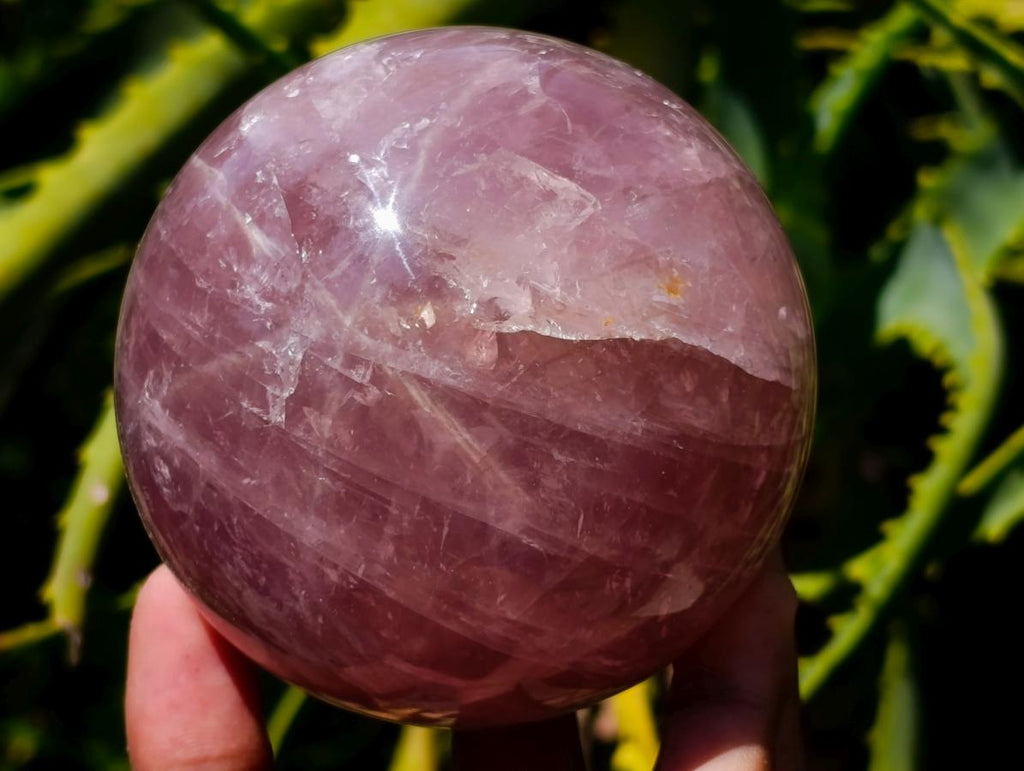Polished Gemmy Star Lavender Rose Quartz Sphere x 1 From Ambatondrazaka, Madagascar