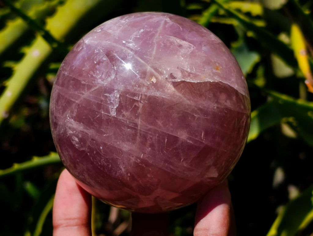 Polished Gemmy Star Lavender Rose Quartz Sphere x 1 From Ambatondrazaka, Madagascar