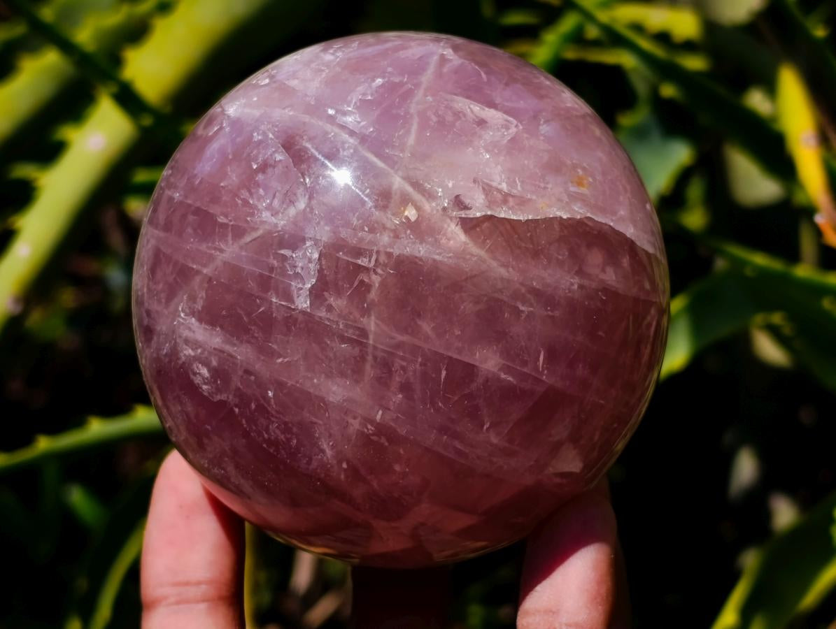 Polished Gemmy Star Lavender Rose Quartz Sphere x 1 From Ambatondrazaka, Madagascar