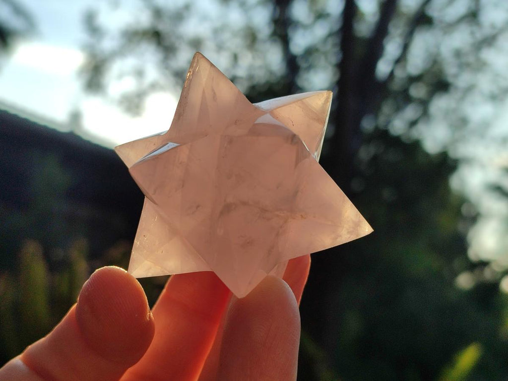 Hand Made Gemmy Rose Quartz Merkabah x 1 From Ambatondrazaka Madagascar