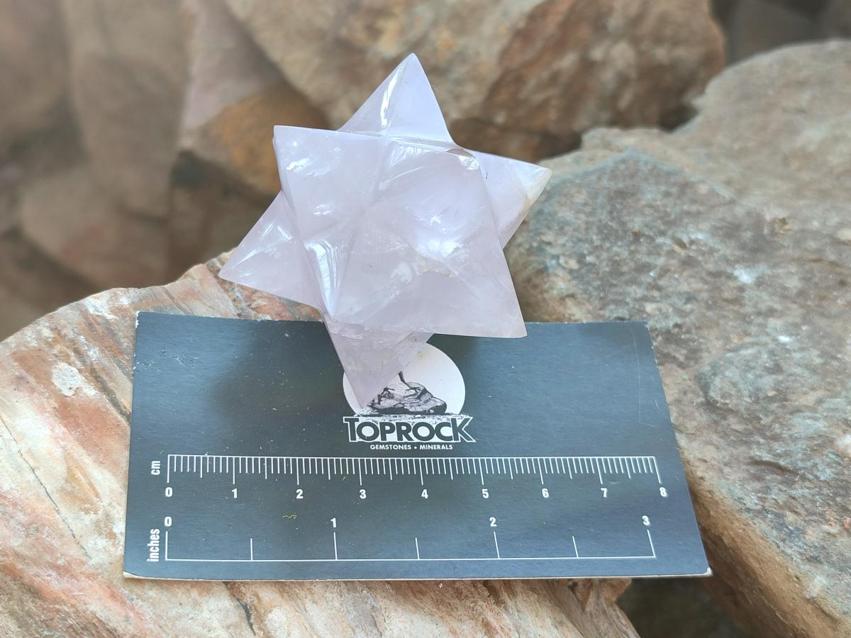 Hand Made Gemmy Rose Quartz Merkabah x 1 From Ambatondrazaka Madagascar