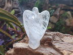 Hand Made Rock Crystal Angel Carving x 1 From Madagascar