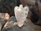 Hand Made Rock Crystal Angel Carving x 1 From Madagascar