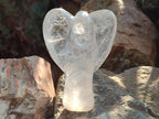 Hand Made Rock Crystal Angel Carving x 1 From Madagascar