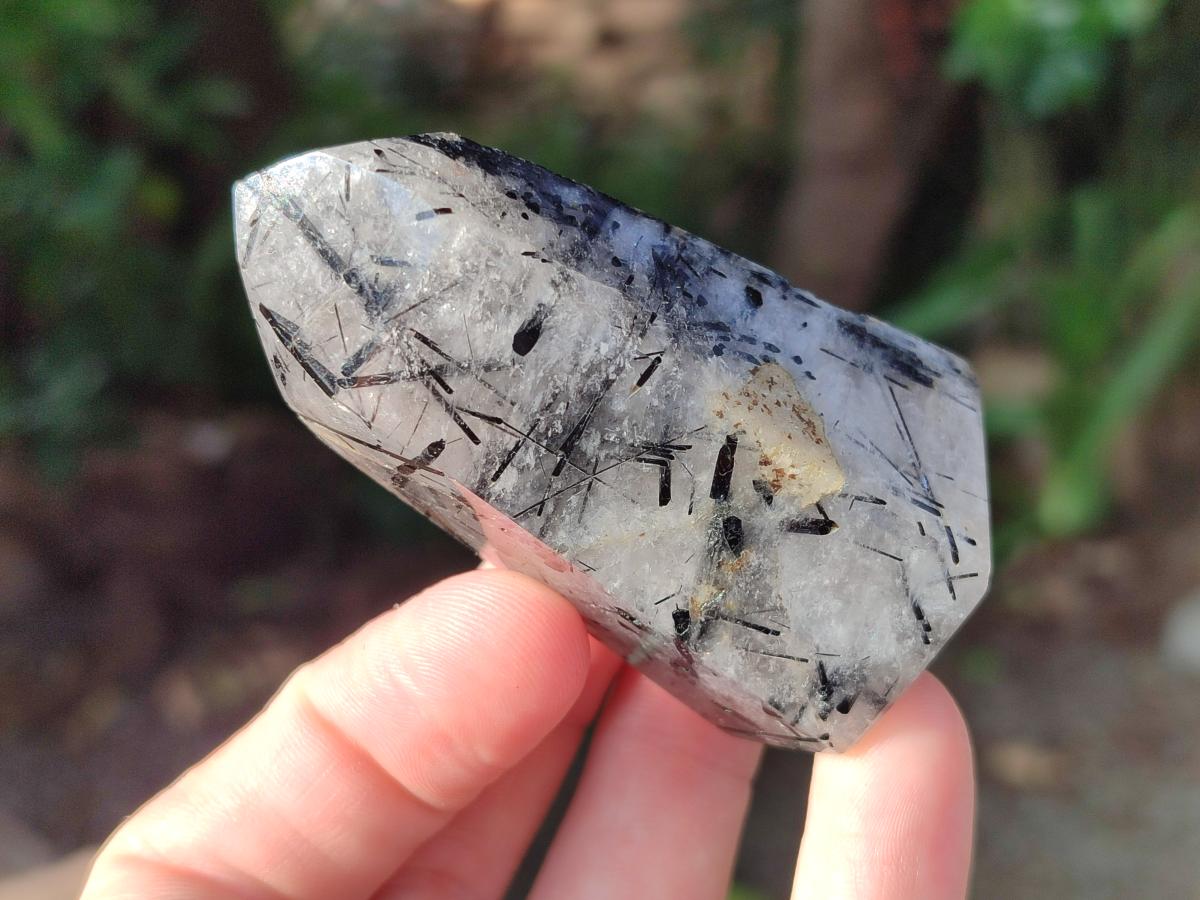 Polished Tourmalinated Inclusion Quartz Crystal x 1 From Madagascar