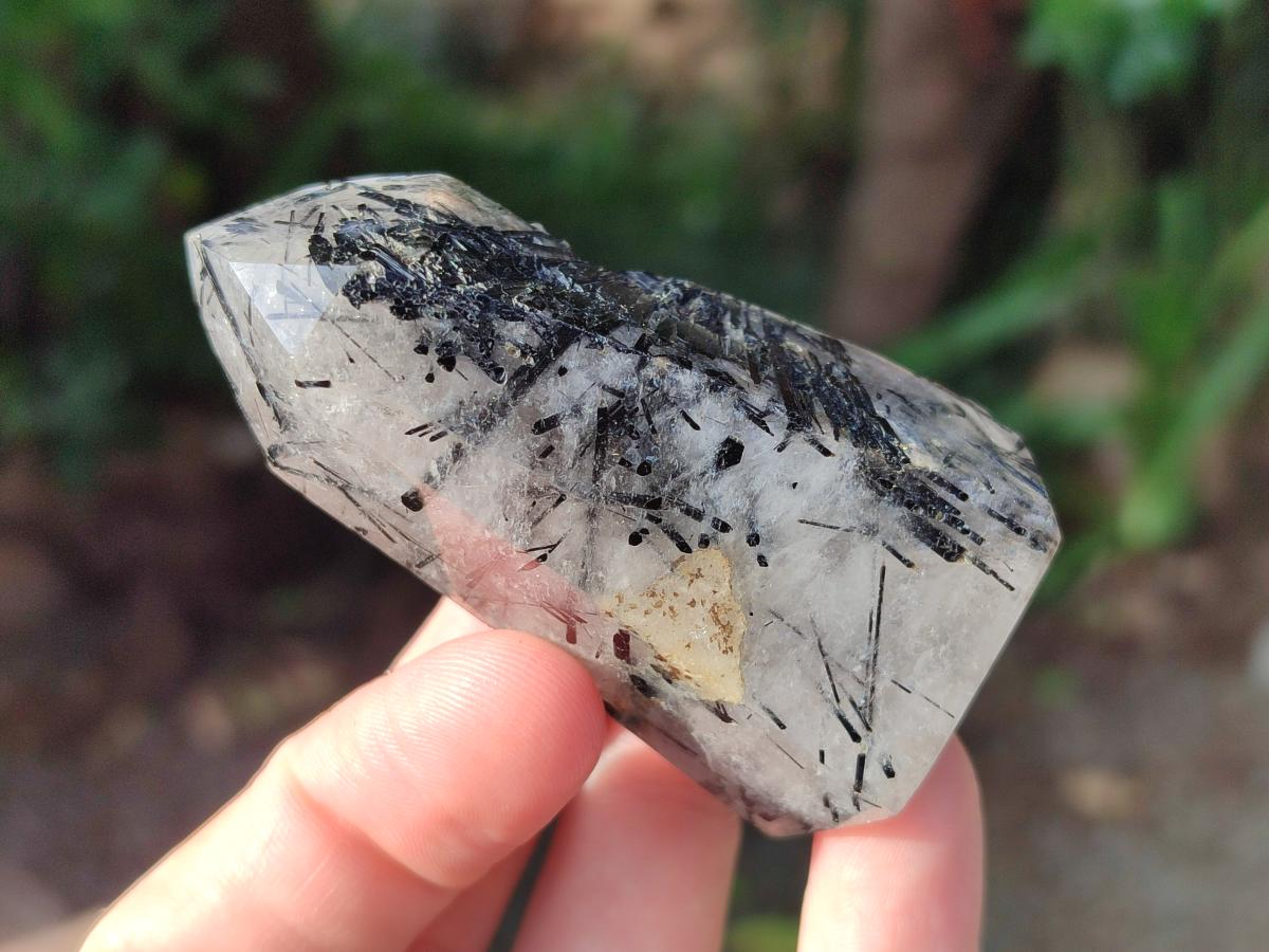 Polished Tourmalinated Inclusion Quartz Crystal x 1 From Madagascar