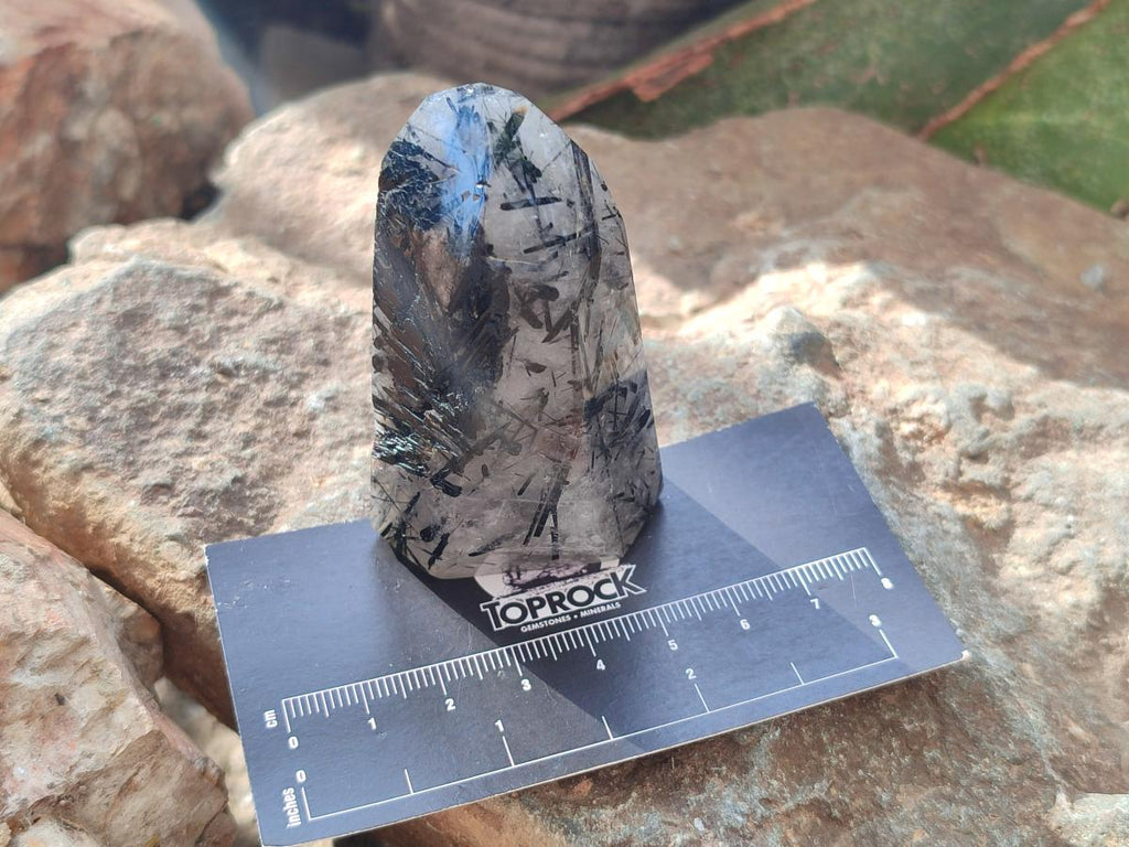 Polished Tourmalinated Inclusion Quartz Crystal x 1 From Madagascar