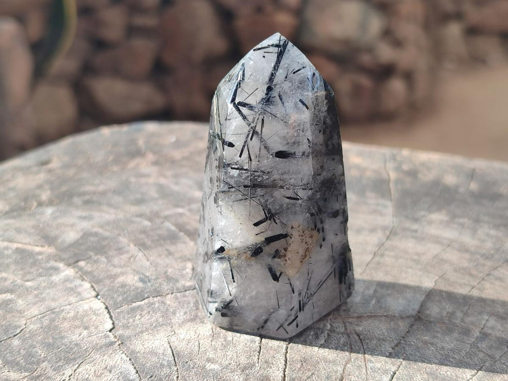 Polished Tourmalinated Inclusion Quartz Crystal x 1 From Madagascar