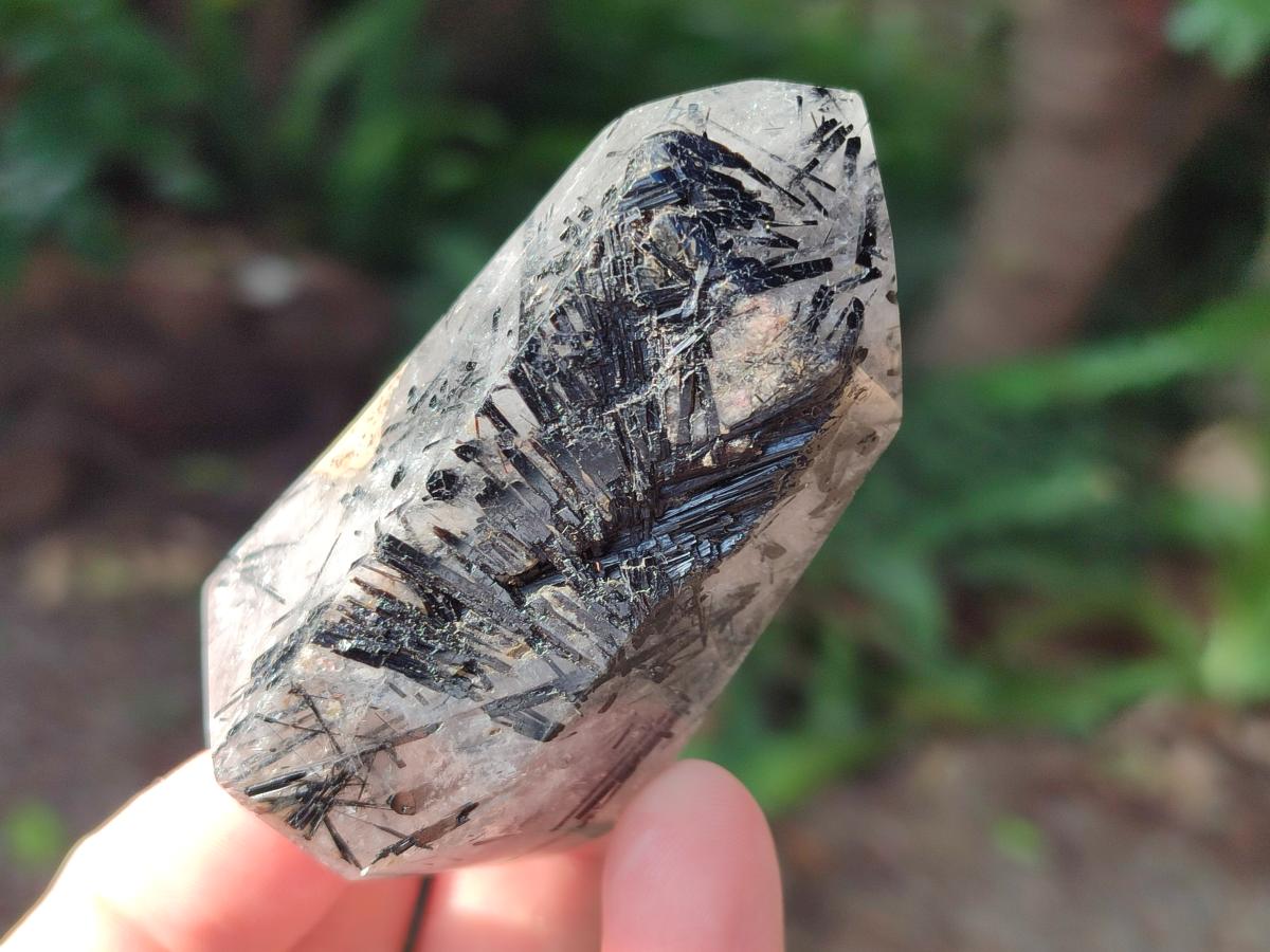 Polished Tourmalinated Inclusion Quartz Crystal x 1 From Madagascar