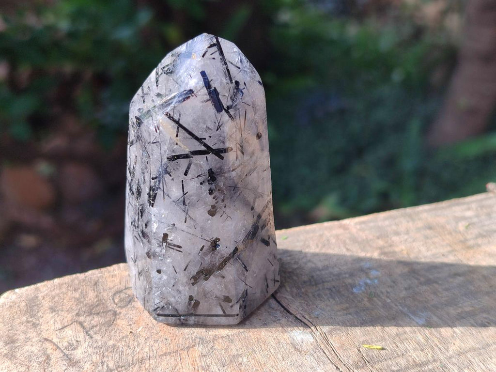 Polished Tourmalinated Inclusion Quartz Crystal x 1 From Madagascar
